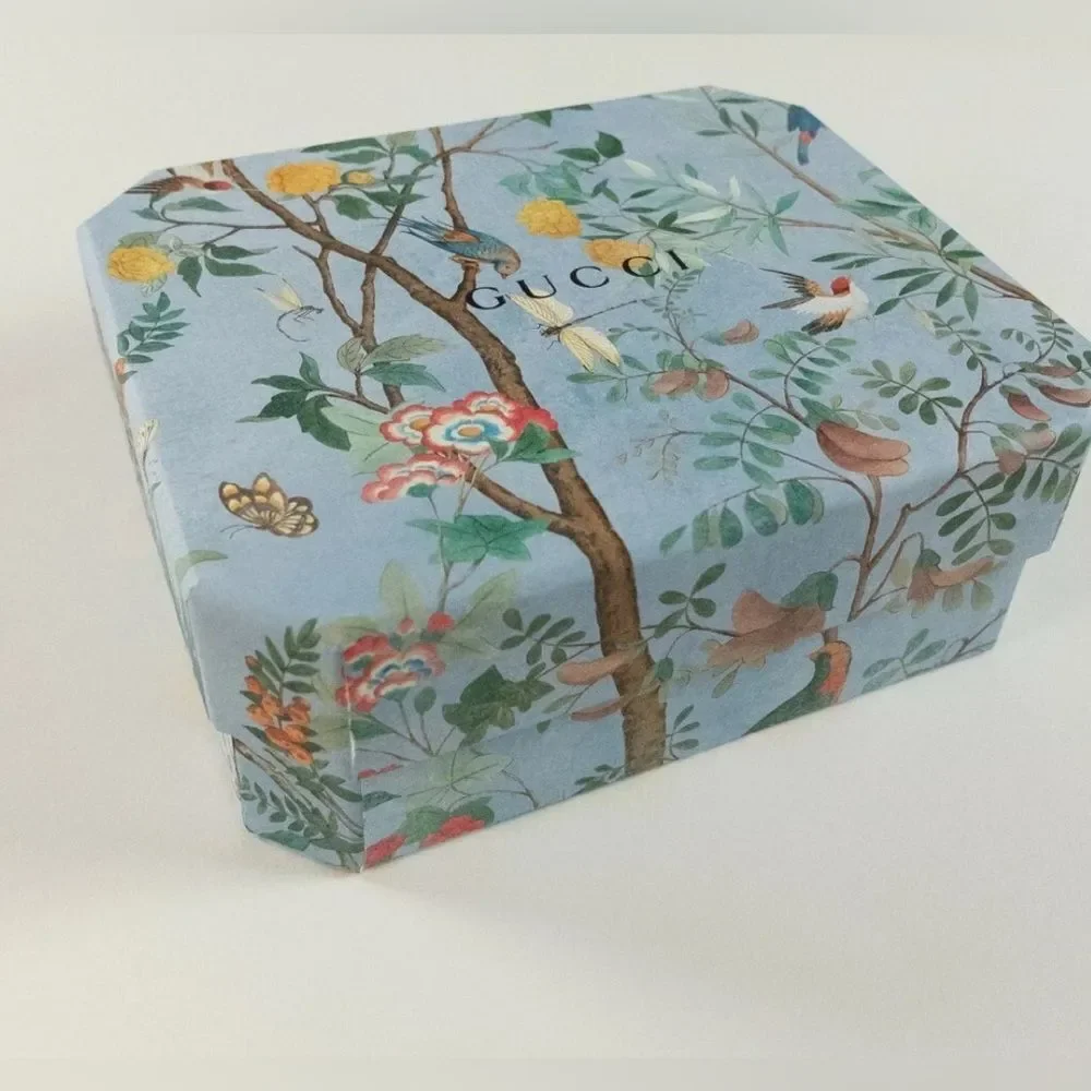 New  with box GUCCI blue Tian bird flower & nature print card envelope set